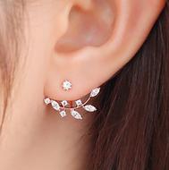 PairOfChicRhinestonedLeafBranchEarringsForWomen