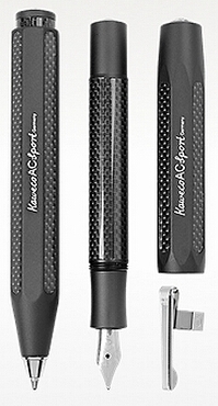 KAWECOAC Sport 黑色铝合金及碳纤维滚珠和钢笔套装