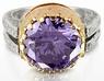 TRYÒ紫水晶立方氧化锆纯银及玫瑰金双向戒指