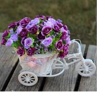 ABouquetOfChicSweetLivingRoomDecorationArtificialRoseInBicycleShapeBasket