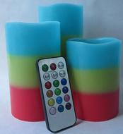 3PCSRomanticWirelessRemoteControlColorfulBatteryOperatedFlamelessCandleLight
