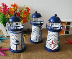 FashionMediterraneanStyleColorfulLEDLighthouseWroughtIronCrafts
