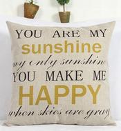 ModernSquareLetterPatternLinenDecorativePillowcaseWithoutPillowInner