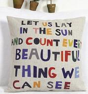 EncourageSentencePrintedSquareCompositeLinenBlendPillowCase