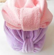 BrandNewMicrofiberQuick-DrySolidColorBowknotDecoratedHairTowel