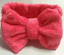 ChicCoralFleeceBowknotDesignSoftBathingHeadband
