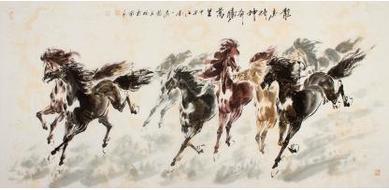 【已售】國(guó)家一級(jí)美術(shù)師楊主旺六尺八駿圖《龍馬精神奔騰萬(wàn)里》作者官網(wǎng)