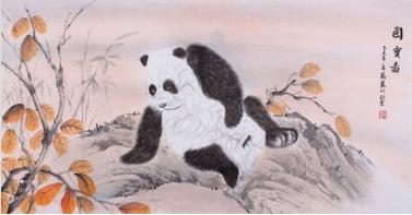 河南著名动物画家郭凤丽四尺工笔《国宝图》作者官网