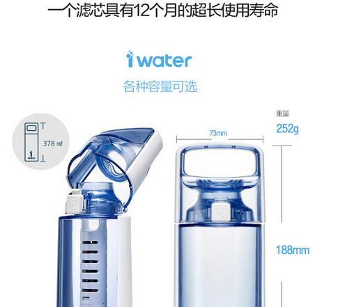 滤除矿物质还原健康水 i-Water碱性离子水杯