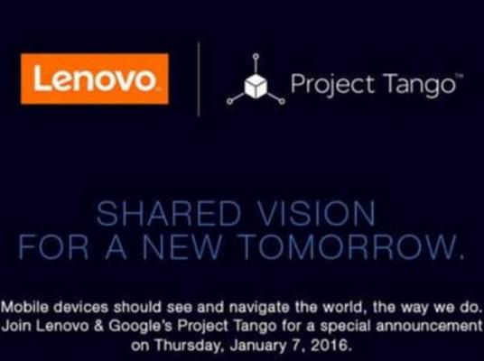联想携手谷歌在CES推Project Tango设备