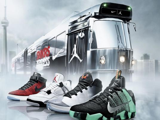 Nike借着NBA全明星赛把电车变成了球鞋店