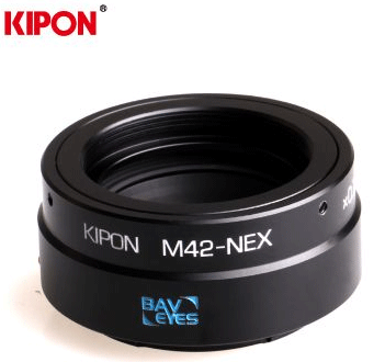 KIPON新品BaveyesM42镜头接E卡口NEX机身0.7倍减焦增光转接环
