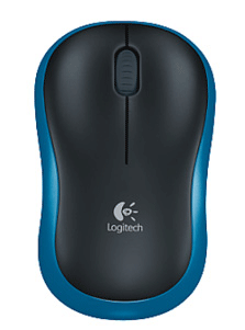 Logitech M185无线光电鼠标（灰色蓝边）