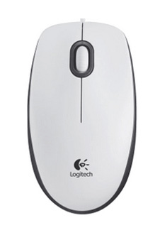 LogitechM100二代白色有线鼠标