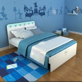 迪士尼P2级中密度纤维板时尚米奇1.5米彩色板式单床
