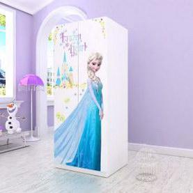 迪士尼E0级实木颗粒板奇幻冰公主0.8米二门衣柜(小套装)