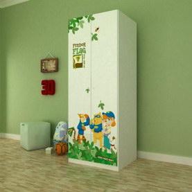 迪士尼E0级实木颗粒板维尼系列0.8米二门衣柜