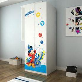 迪士尼E0级实木颗粒板米奇魔法师0.8米二门衣柜(小套装)