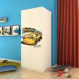 迪士尼E0级实木颗粒板汽车速度赛道0.8米二门衣柜(小套装)