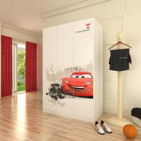 迪士尼E0级实木颗粒板汽车系列1.2米三门衣柜(小套装)