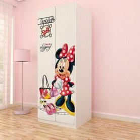 迪士尼E0级实木颗粒板米妮爱美丽0.8米二门衣柜