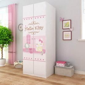 HelloKittyE0级实木颗粒板华尔兹的优雅0.8米二门衣柜