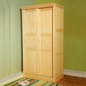 迪士尼进口芬兰松松木系列1.0米实木趟门衣柜