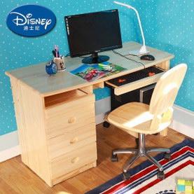 迪士尼进口芬兰松松木系列1.2米实木书桌(主机架和键盘架需另购)