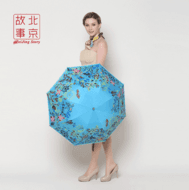 北京故事三折超輕黑膠傘遮陽傘防曬防紫外線傘晴雨兩用太陽傘