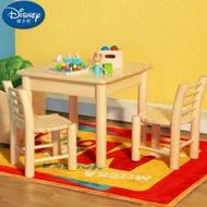 迪士尼进口芬兰松木松木系列实木学习玩乐桌椅(1个小方桌+4个小圆椅)
