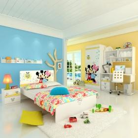 迪士尼E0级实木颗粒板快乐童年儿童单床套房