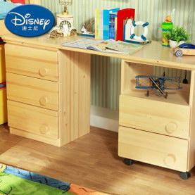 迪士尼进口芬兰松木森林维尼实木组合书桌套组