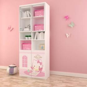 HelloKittyE0級(jí)實(shí)木顆粒板華爾茲的優(yōu)雅0.8米二門(mén)書(shū)柜
