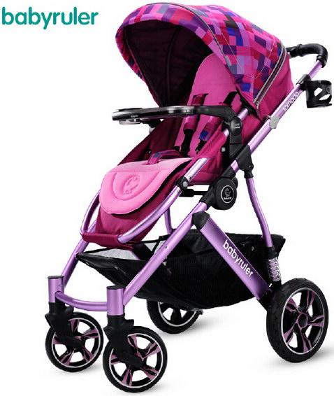 Babyruler欧洲高景观婴儿推车可坐可躺折叠婴儿车超轻便限量童车