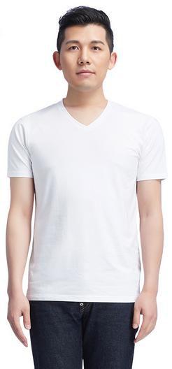 哥弟2015夏裝新品男款情侶款純色v領氣質T恤簡約百搭短袖上衣390008