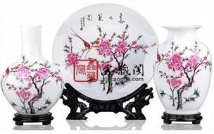 毛瓷2015水點桃花三件套毛主席專用瓷