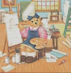 DMC十字绣正品专卖-套件-泰迪熊之画画-DW632
