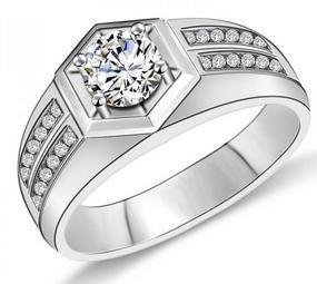 18K钻石戒指托白金戒指托订婚结婚钻石男戒托
