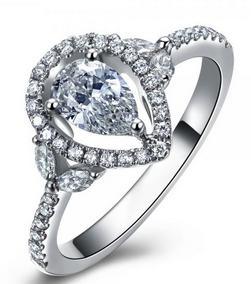 18K钻石戒指水滴形结婚钻石戒指钻戒订婚戒指婚戒女士特价