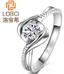 洛寶希約定求婚訂婚結婚鉆戒18K白金鉆石女戒指婚戒1克拉鉆效果