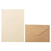 再生纸手工信纸信封组合套装 信封6个 A5信笺纸12个 / 黄土颜色