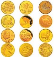 十二生肖本色金幣大全套12枚