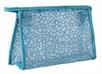清货-P021蓝色(七色入内)2012夏日优雅新款闪亮透明网包优质拉链晚宴包/化妆包