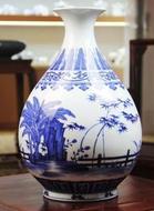 仿清乾隆150件青花蕉葉紋玉壺春瓶