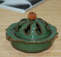 鐵胎蓮花香熏爐