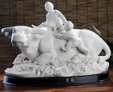 童趣动物陶瓷雕塑家居装饰摆件客厅电视柜办公室装饰摆件动物牛