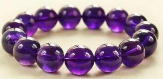 珍品紫晶-大颗粒深紫5A级天然紫水晶手链（14MM,长码,附证书）