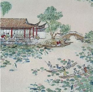 《曲院風(fēng)荷》西湖十景織錦畫