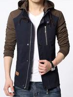 2015春秋季夹克男韩版修身男士薄款外套纯棉jacket男外套连帽开衫